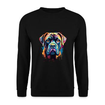 Bullmastiff Colorful - Unisex Sweatshirt - black - Front - Alina (178cm) & Michal (187cm)