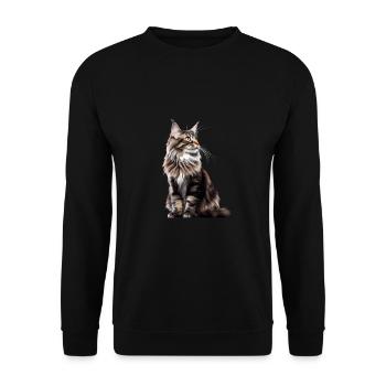 Maine Coon - Unisex Pullover - Schwarz - Vorne - Alina (178cm) & Michal (187cm)