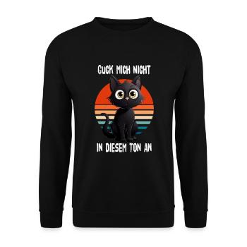 Ne me regarde pas sur ce ton à Bombay Cat - Sweat-shirt Unisexe - noir - Devant - Alina (178cm) & Michal (187cm)
