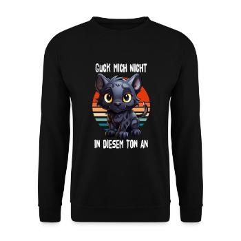 Guck Mich Nicht In Diesem Ton An Panther - Unisex Pullover - Schwarz - Vorne - Alina (178cm) & Michal (187cm)