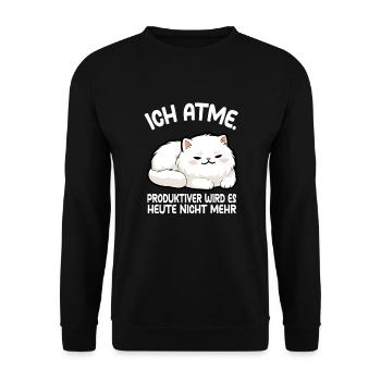 Je respire le chat persan - Sweat-shirt Unisexe - noir - Devant - Alina (178cm) & Michal (187cm)