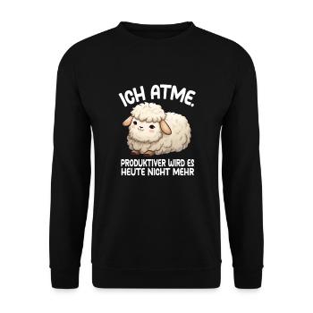 Schaf - Unisex Pullover - Schwarz - Vorne - Alina (178cm) & Michal (187cm)