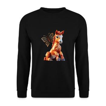Chevaux - Sweat-shirt Unisexe - noir - Devant - Alina (178cm) & Michal (187cm)