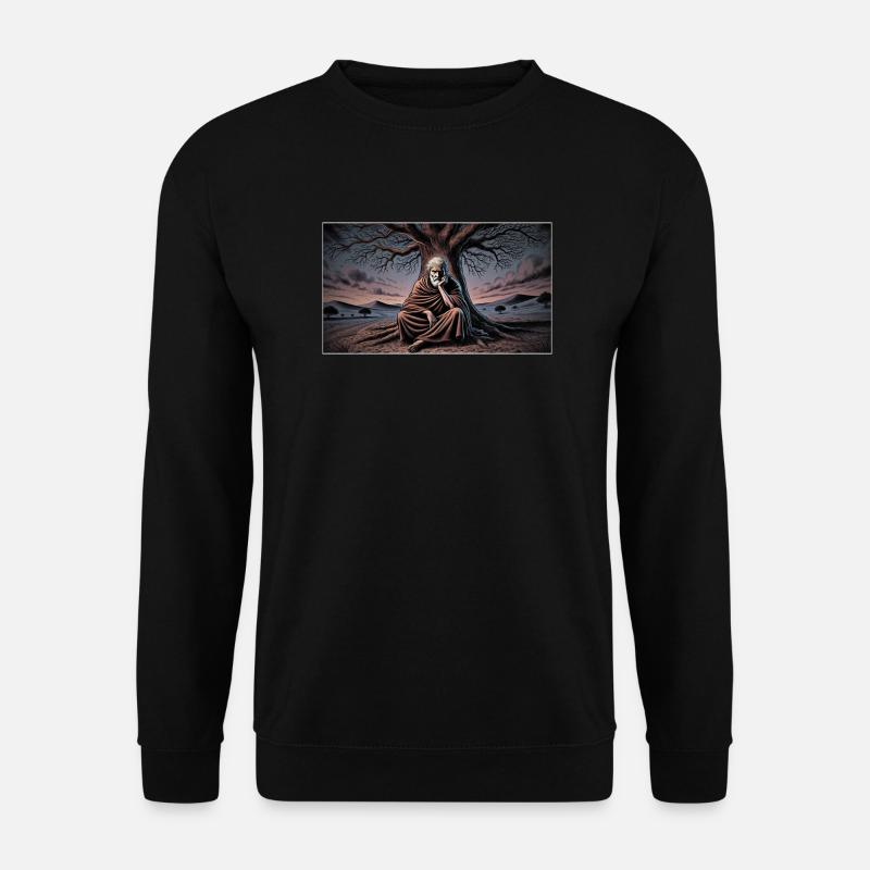 Der Philosoph unter dem Baum - Unisex Pullover - Schwarz