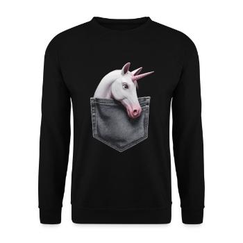 Einhorn - Unisex Pullover - Schwarz - Vorne - Alina (178cm) & Michal (187cm)