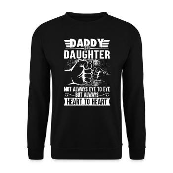 Daddy and daughter always heart to heart - Unisex Sweatshirt - black - Front - Alina (178cm) & Michal (187cm)