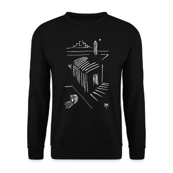 Croquis d'architecte / graphique - Sweat-shirt Unisexe - noir - Devant - Alina (178cm) & Michal (187cm)