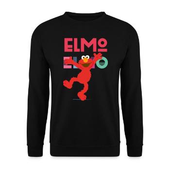 5 Rue Sésame Elmo Saute - Sweat-shirt Unisexe - noir - Devant - Alina (178cm) & Michal (187cm)