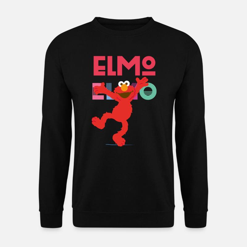 Sesamstraße Elmo Springt - Unisex Pullover - Schwarz