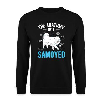 Anatomie Samojede Sibirien Haustier Hund Tierliebhaber Geschenk - Unisex Pullover - Schwarz - Vorne - Alina (178cm) & Michal (187cm)