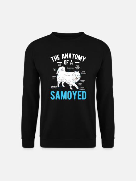 Anatomie Samojede Sibirien Haustier Hund Tierliebhaber Geschenk - Unisex Pullover - Schwarz
