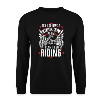 Retirement Gift For Biker Grandpa Dad & Husband - Unisex Sweatshirt - black - Front - Alina (178cm) & Michal (187cm)