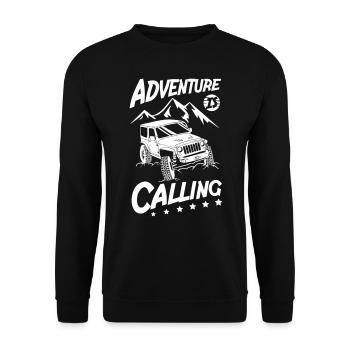 L’aventure appelle les Jeeps - Sweat-shirt Unisexe - noir - Devant - Alina (178cm) & Michal (187cm)