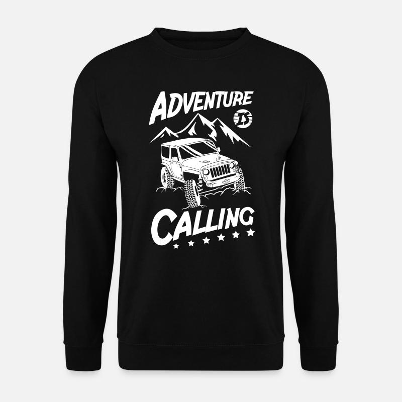 Adventure is Calling Jeeps - Unisex Pullover - Schwarz