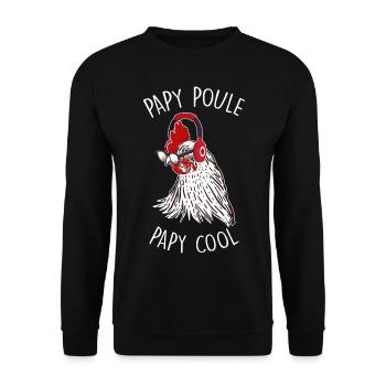 Opa Henne und cool es ist meins - Unisex Pullover - Schwarz - Vorne - Alina (178cm) & Michal (187cm)