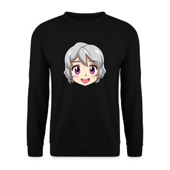 Emoji Visage Anime Heureux Mignon - Chemise Anime - Sweat-shirt Unisexe - noir - Devant - Alina (178cm) & Michal (187cm)