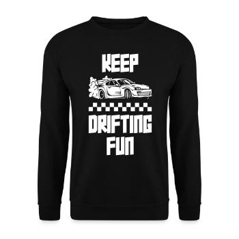 Keep Drifting Fun - Unisex Sweatshirt - black - Front - Alina (178cm) & Michal (187cm)