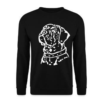 canecorso © - www.dog-power.nl - Unisex Pullover - Schwarz - Vorne - Alina (178cm) & Michal (187cm)