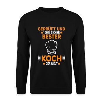 100% sicher bester Koch der Welt Köche Chefkoch - Unisex Pullover - Schwarz - Vorne - Alina (178cm) & Michal (187cm)