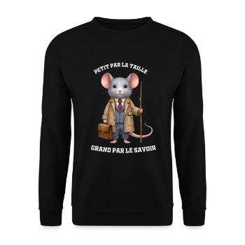 Grand par le savoir - Métier Professeur - Sweat-shirt Unisexe - noir - Devant - Alina (178cm) & Michal (187cm)