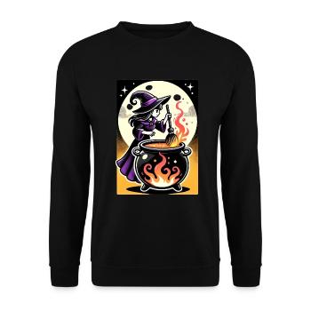 Teufel Hexe Design - Unisex Pullover - Schwarz - Vorne - Alina (178cm) & Michal (187cm)