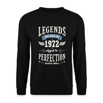né en 1972 anniversaire 52 ans cadeau légende - Sweat-shirt Unisexe - noir - Devant - Alina (178cm) & Michal (187cm)