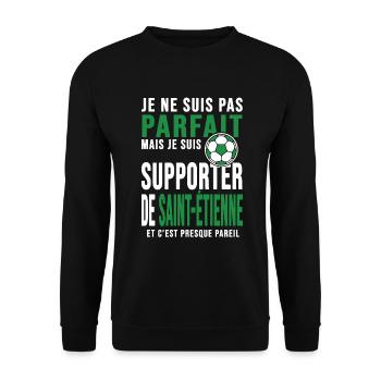 supporters football Saint étienne Club Stéphanois - Sweat-shirt Unisexe - noir - Devant - Alina (178cm) & Michal (187cm)