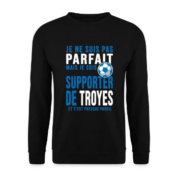 supporter football Troyes Humour foot Club Troyes - Sweat-shirt Unisexe - noir - Devant - Alina (178cm) & Michal (187cm)