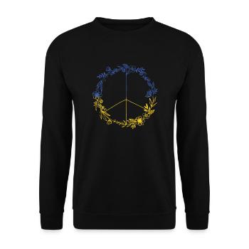 PEACE UKRAINE - Floral Edition - Symbol - Unisex Sweatshirt - black - Front - Alina (178cm) & Michal (187cm)