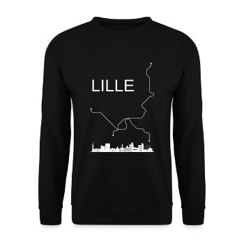 Lille Stadt - Unisex Pullover - Schwarz - Vorne - Alina (178cm) & Michal (187cm)