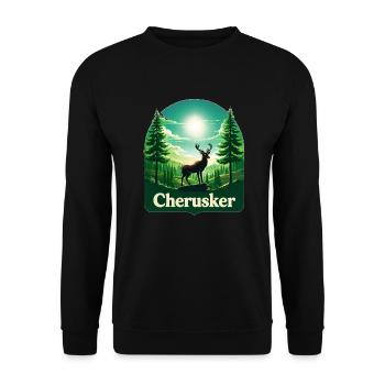 Cherusci – Fierté des bois - Sweat-shirt Unisexe - noir - Devant - Alina (178cm) & Michal (187cm)