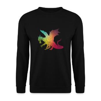 blurred dragon - dragon fairy fantasy gift - Unisex Sweatshirt - black - Front - Alina (178cm) & Michal (187cm)