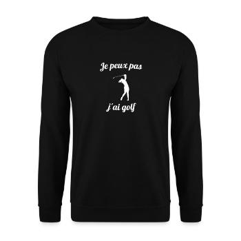 Je peux pas j'ai golf - Sweat-shirt Unisexe - noir - Devant - Alina (178cm) & Michal (187cm)