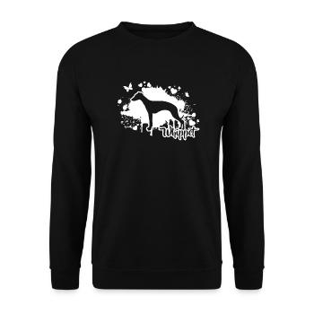 WHIPPET Chiens Mama chien lévrier Wilsigns - Sweat-shirt Unisexe - noir - Devant - Alina (178cm) & Michal (187cm)
