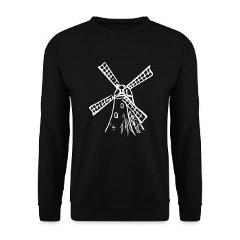 Classic Vintage Windmill - Unisex Sweatshirt - black - Front - Alina (178cm) & Michal (187cm)
