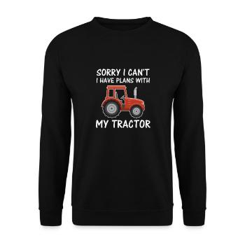 J’ai des projets avec mon tracteur. - Sweat-shirt Unisexe - noir - Devant - Alina (178cm) & Michal (187cm)
