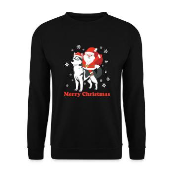 Weihnachten Santa Claus Merry Christmas - Unisex Sweatshirt - black - Front - Alina (178cm) & Michal (187cm)