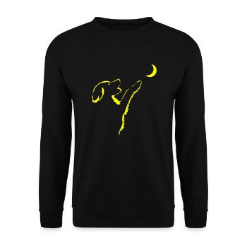 Dog looks at moon - Unisex Sweatshirt - black - Front - Alina (178cm) & Michal (187cm)
