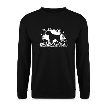 BLACK RUSSIAN TERRIER Hunde Hund Wilsigns - Unisex Pullover - Schwarz - Vorne - Alina (178cm) & Michal (187cm)
