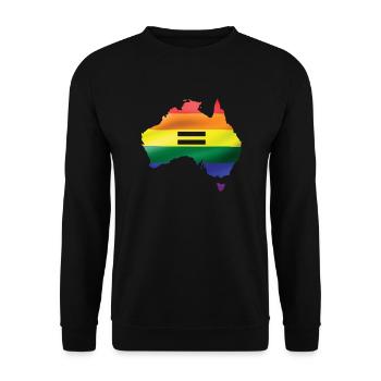 Lgbtq Pride Rainbow Flag Australie Carte - Sweat-shirt Unisexe - noir - Devant - Alina (178cm) & Michal (187cm)