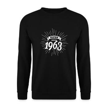Super seit 1963 - Unisex Pullover - Schwarz - Vorne - Alina (178cm) & Michal (187cm)