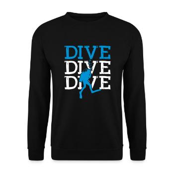 Dive Tshirt Funny - Sweat-shirt Unisexe - noir - Devant - Alina (178cm) & Michal (187cm)