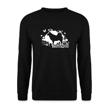 ISLANDHUND Hunde Hund Wilsigns - Unisex Pullover - Schwarz - Vorne - Alina (178cm) & Michal (187cm)