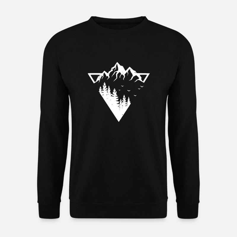 Mountains - Nature - Geometric - Unisex Sweatshirt - black