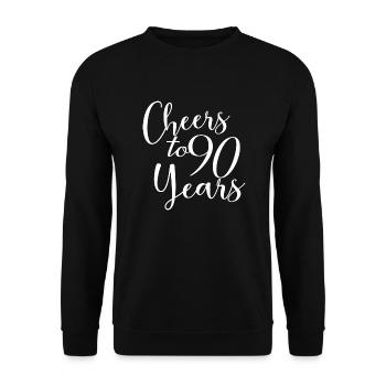 Prost auf 90 Jahre 90. Geburtstag - Unisex Pullover - Schwarz - Vorne - Alina (178cm) & Michal (187cm)