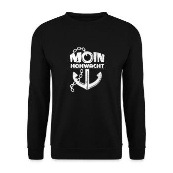 Meer Küsten-Liebe - MOIN HOHWACHT - Unisex Pullover - Schwarz - Vorne - Alina (178cm) & Michal (187cm)