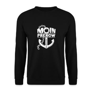 Meer Küste - MOIN PREROW mit Anker - Unisex Pullover - Schwarz - Vorne - Alina (178cm) & Michal (187cm)