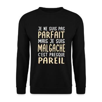 Je ne suis pas parfait mais je suis Malgache - Sweat-shirt Unisexe - noir - Devant - Alina (178cm) & Michal (187cm)