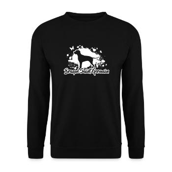 BRAQUE SAINT GERMAIN Hunde Jagdhund Jäger Wilsigns - Unisex Pullover - Schwarz - Vorne - Alina (178cm) & Michal (187cm)