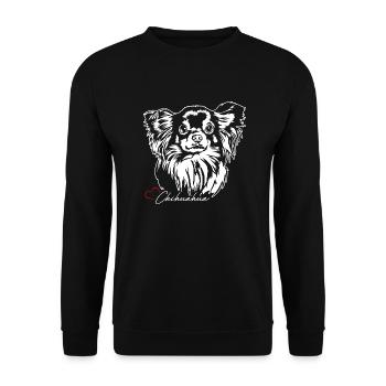 Chihuahua à poil long Chihuahua Portrait Chiens Wilsigns - Sweat-shirt Unisexe - noir - Devant - Alina (178cm) & Michal (187cm)